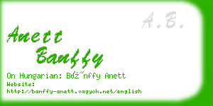 anett banffy business card